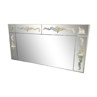 Vintage art deco cut glass bistro venetian mirror