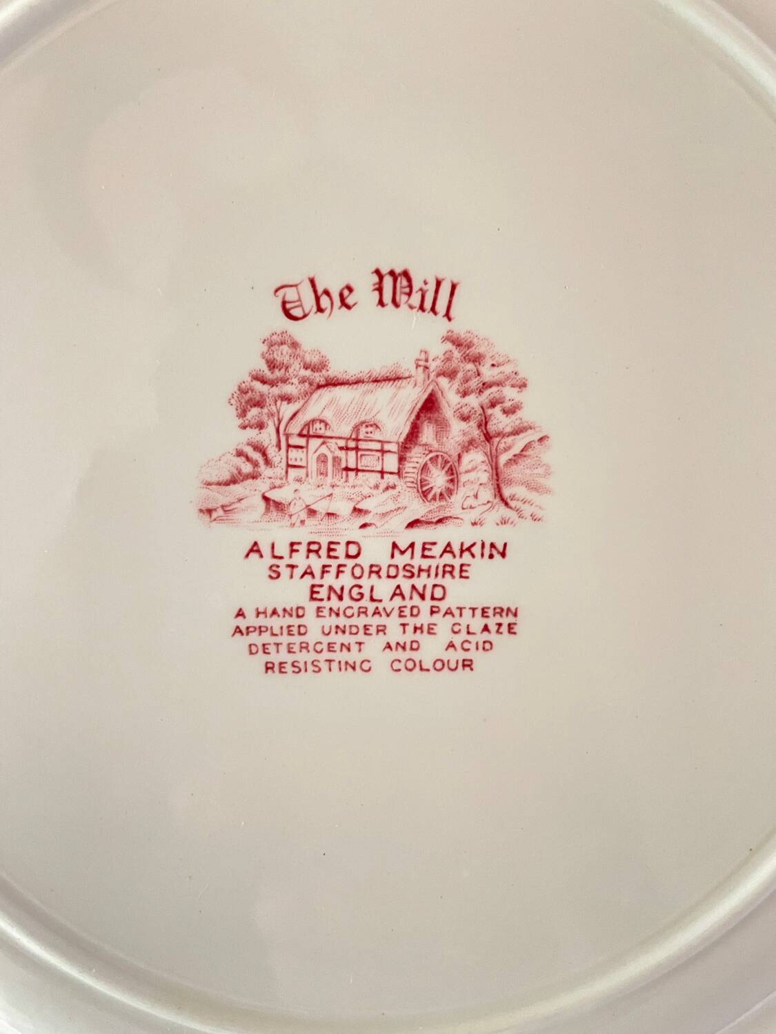 6 English Dinner Plates Alfred Meakin The Mill Staffordshire Diam 25 Cm