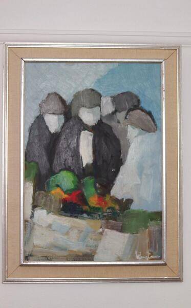 Original mid-century Swedish oil on panel – abstract by Stig Wernheden – vintage & framed – 74 × 54.5 cm (29.1" × 21.5")