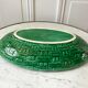 large bowl / dish in green Digoin slip, bamboo style, 50s-60s