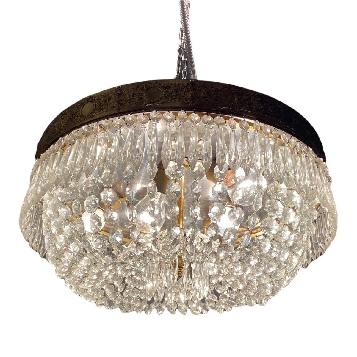 Vintage italian crystal ceiling light