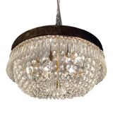 Vintage italian crystal ceiling light