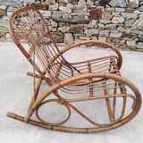 Vintage Rattan Rocking Chair