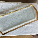 Glass dish signed Annie Glass 37/310 made in the USA 24k gold-plated rim