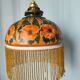 Old opaline and its tassels hanging lamp