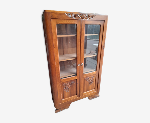 Vitrine Art Déco en noyer 1930