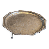 Vintage oriental silver-plated tea tray – Ø 60 cm