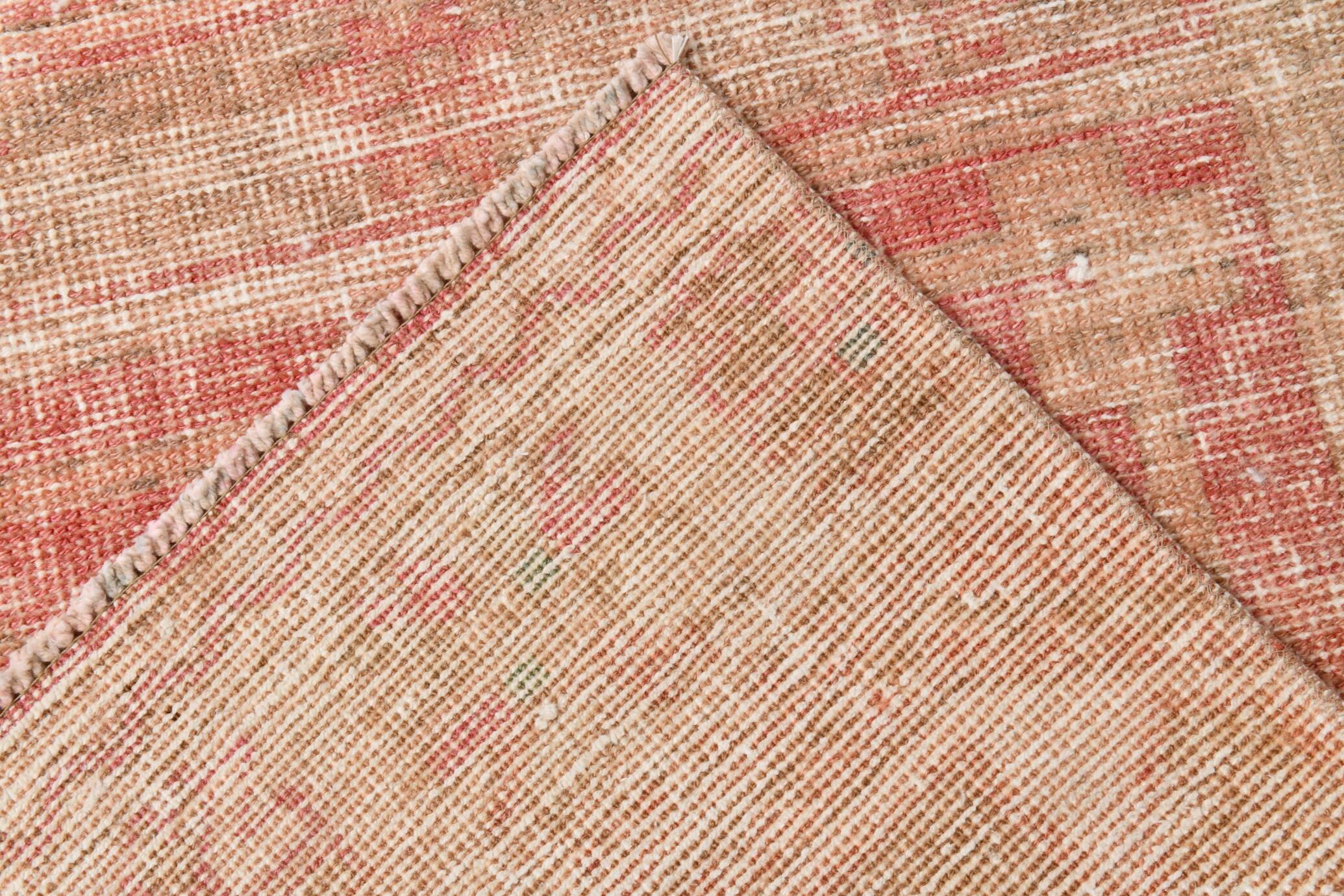 2x12 Stair Red & Pink Vintage Runner Rug, 73x382Cm