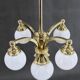 1930s Restored Brass Chandelier, Czechoslovakia