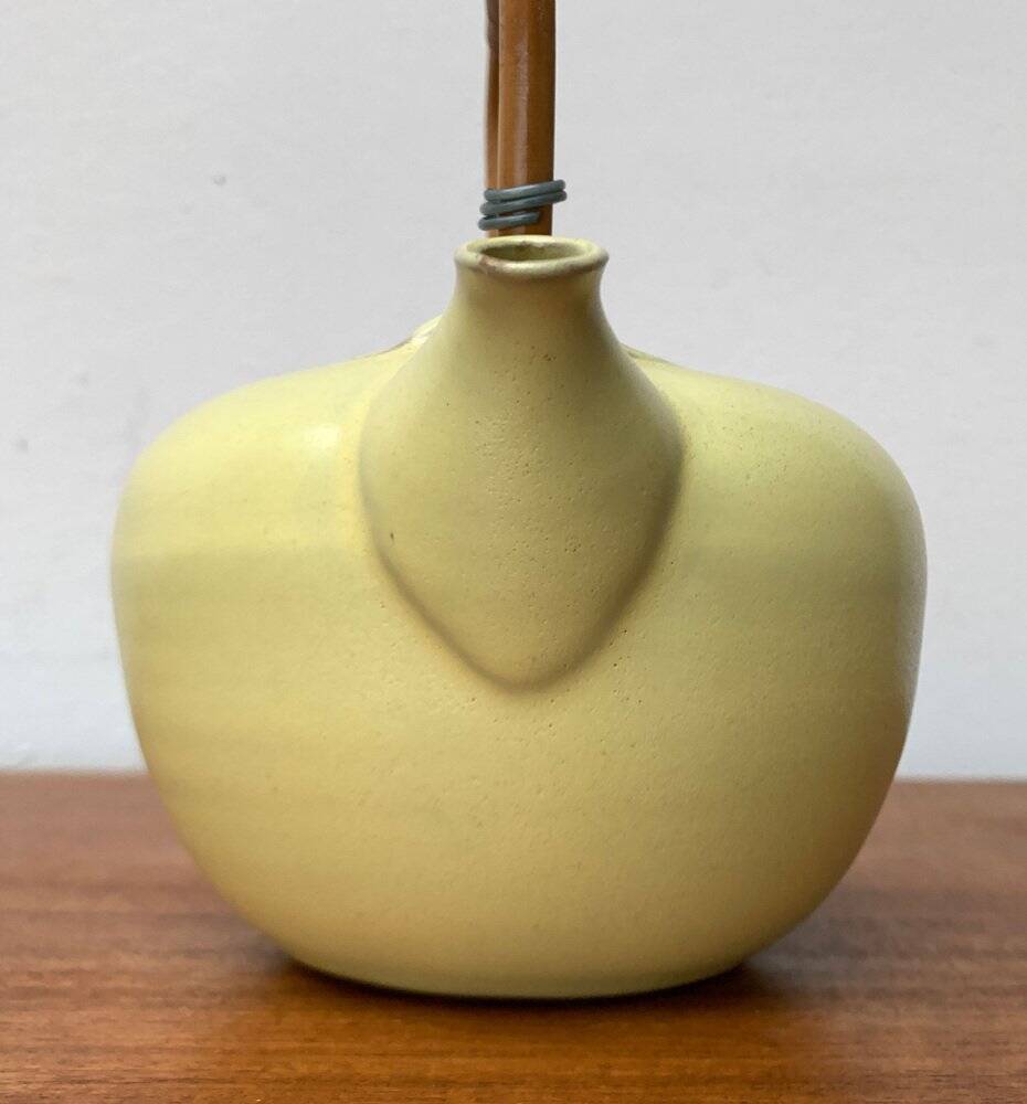 Mid-century ceramic teapot with bamboo handle, 1960s.