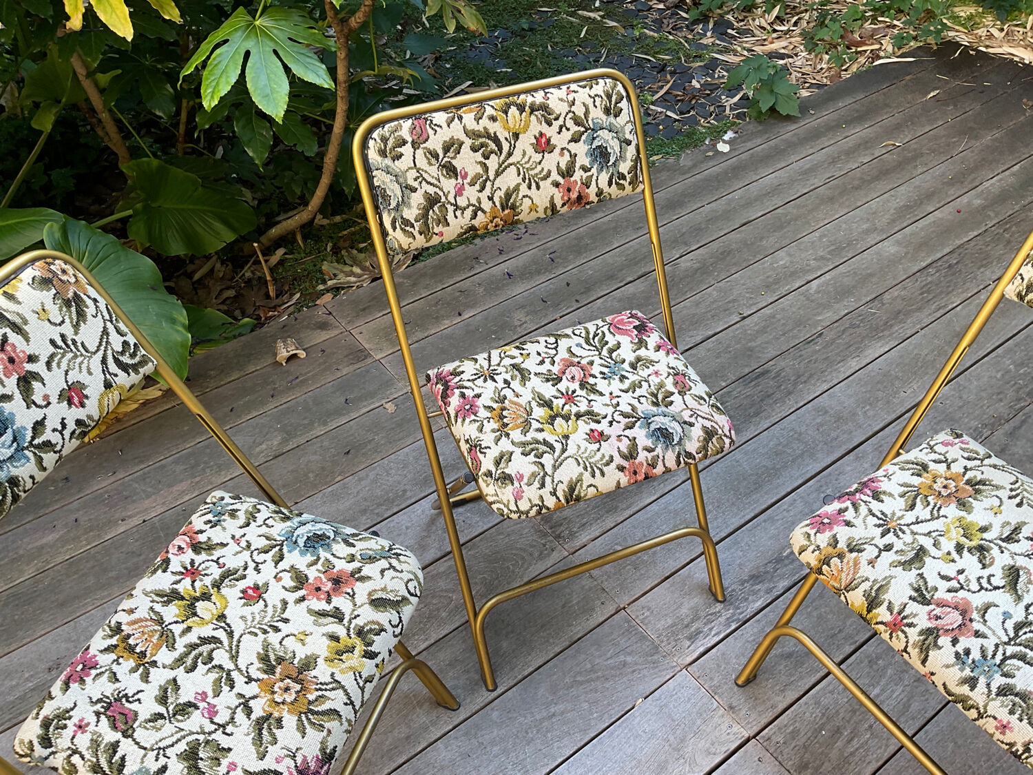 4 Vintage Lafuma Chantazur folding chairs