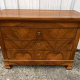 Commode Française Louis Philippe Milieu 19ème Siècle En Ronce De Noyer