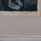 Fabian Lundqvist  (1913-1989), Swedish modern lithograph, 1958,  Framed