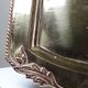 Small vintage brass tray with a floral design, Louis XVI style.
