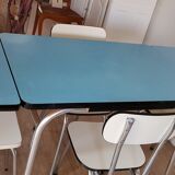 Formica extension table set, 2 chairs and 2 stools