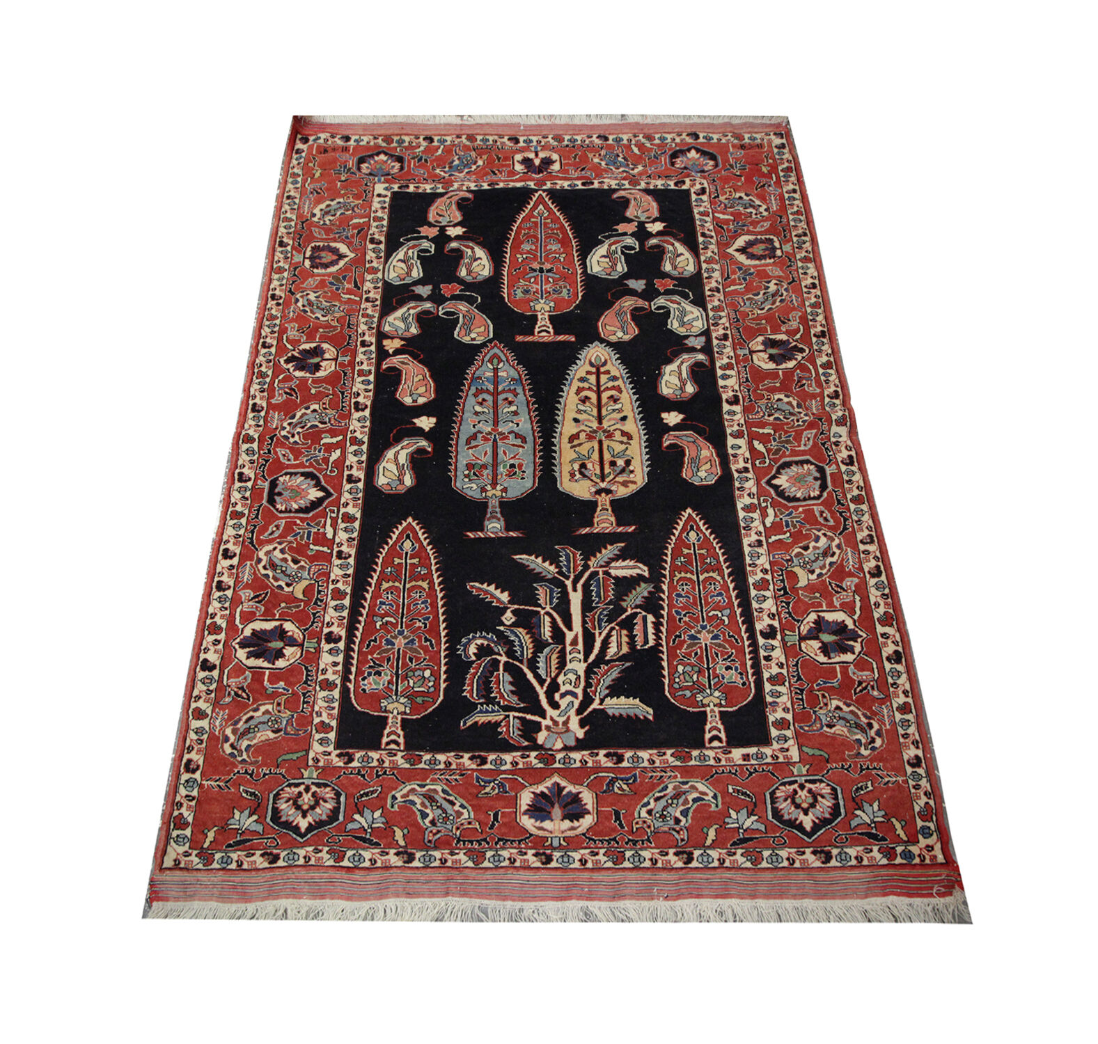 Handmade vintage persian quchan rug- 132x162cm