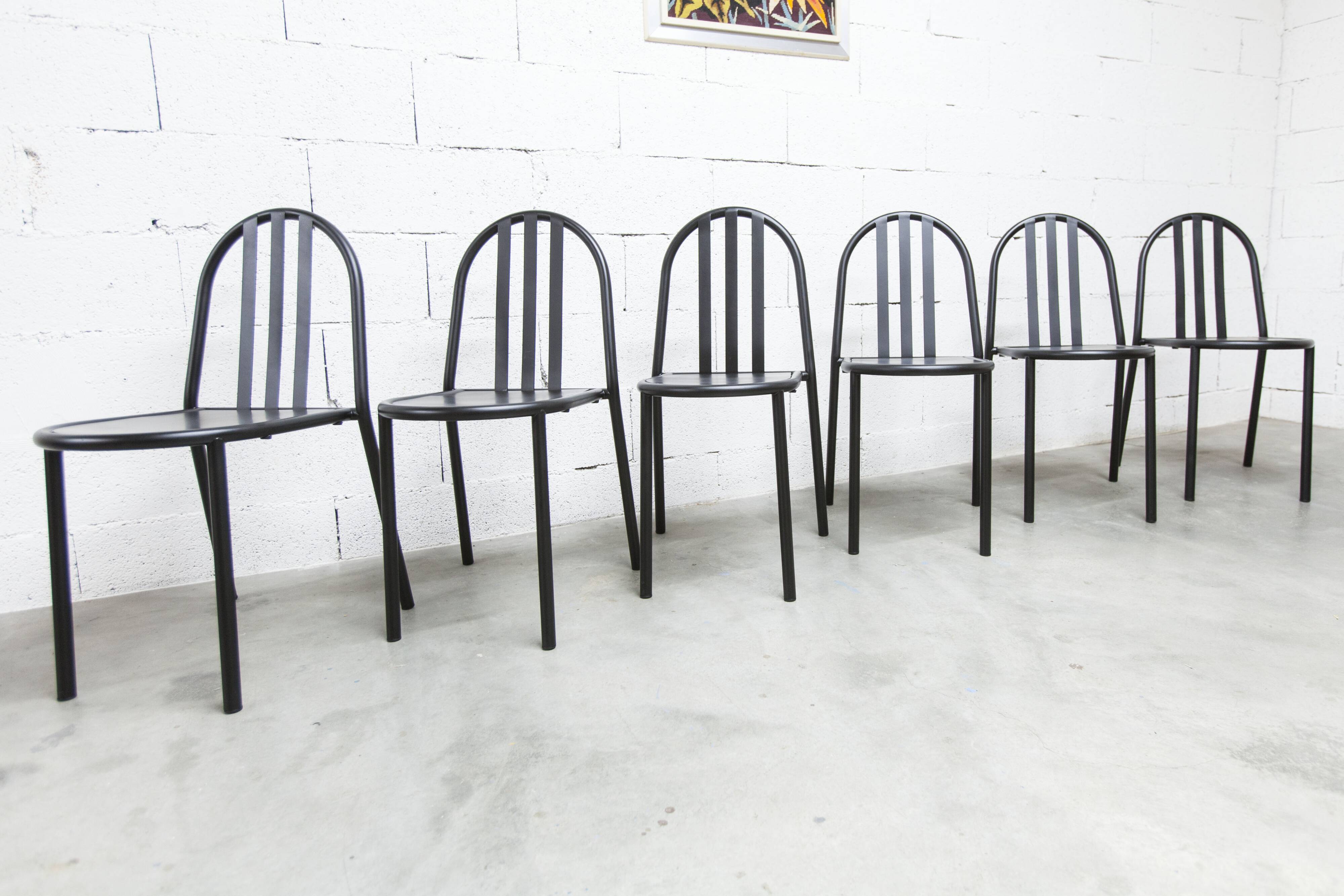 Set of 6 "202" model chairs by Robert Mallet Stevens 1980