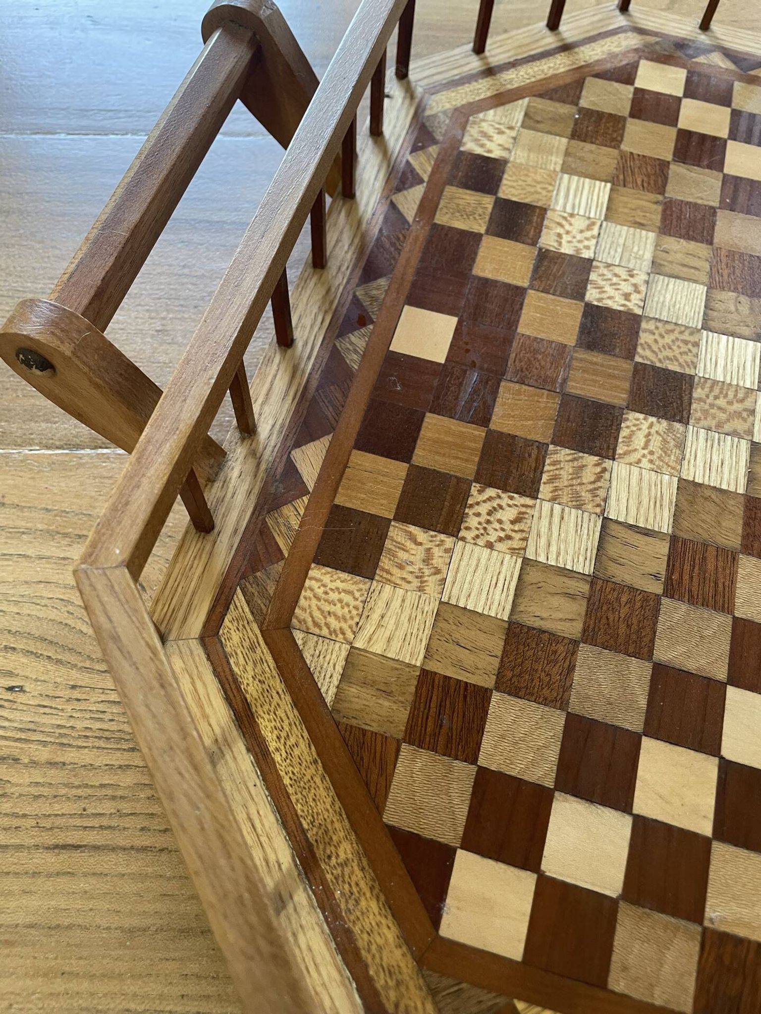 Grand Plateau de service en marquetterie de bois