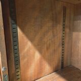 Meuble rideau rangement chêne 1960