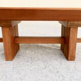 Scandinavian "Brutalist" Coffee Table, Japandi Style, Solid Teak, 20th Century