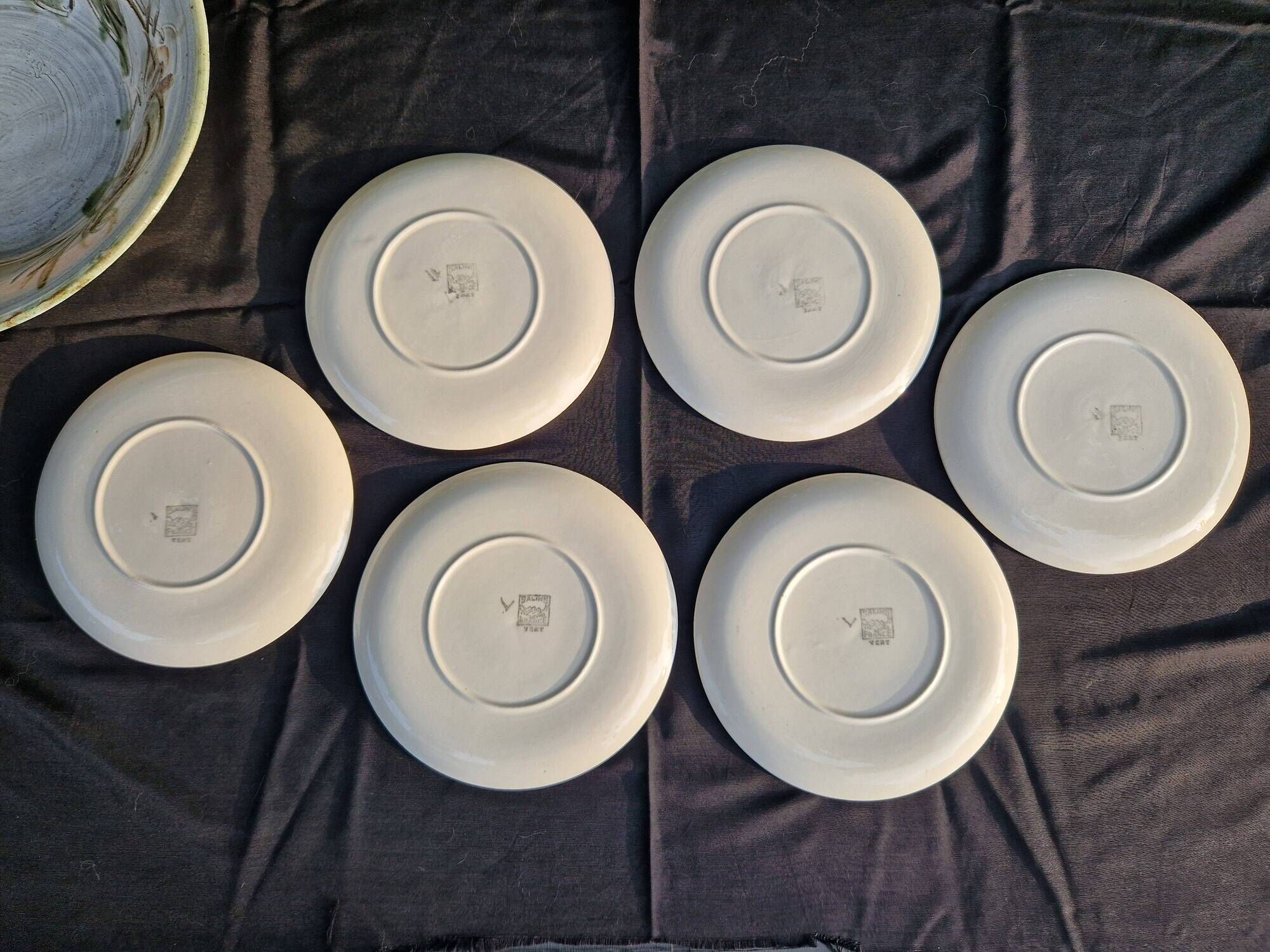 Set of 6 SALINS Deauville dessert plates, GREEN model