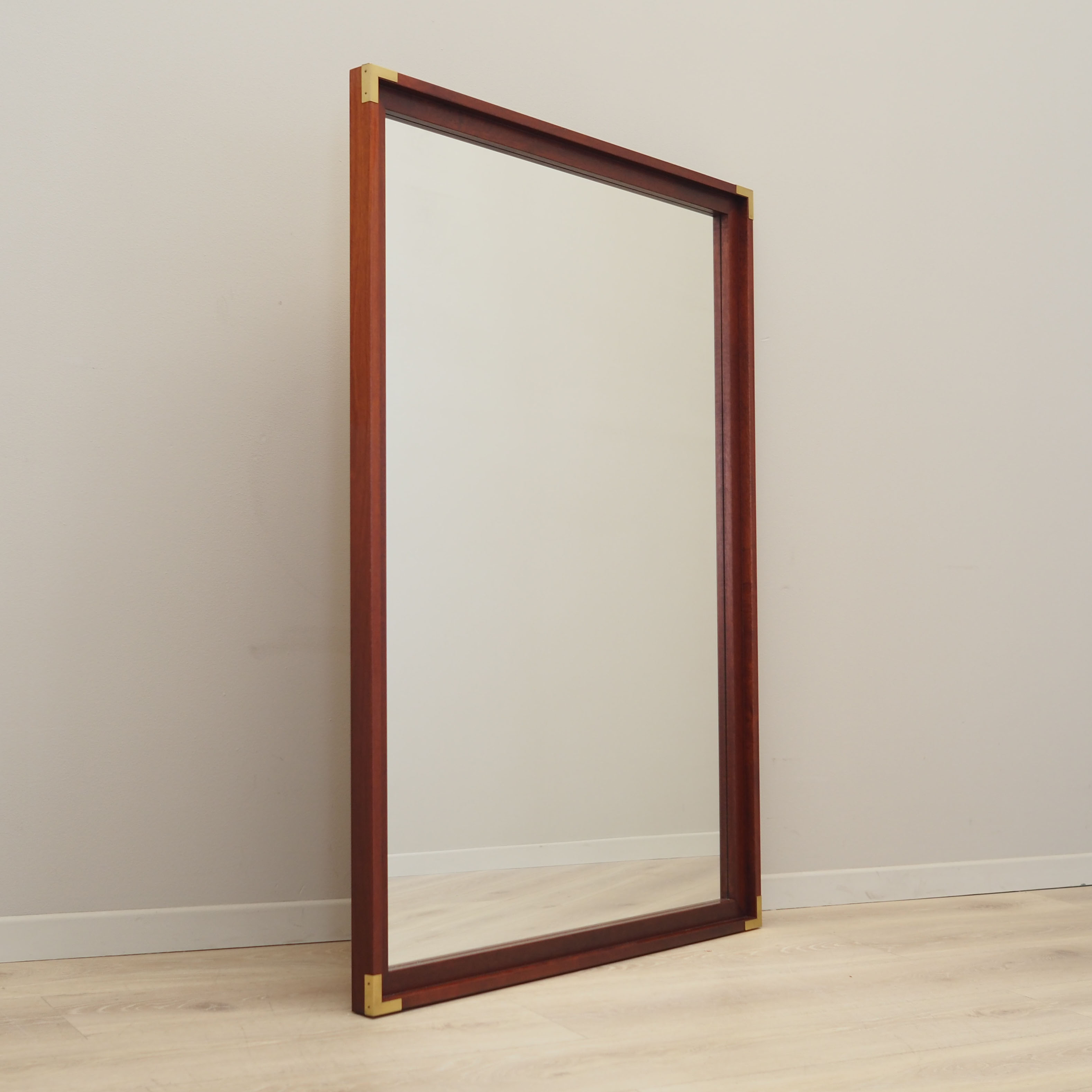 Mahogany-framed mirror, Danish design, 1970s, production: Denmark