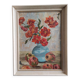 Vintage French oil painting of flowers