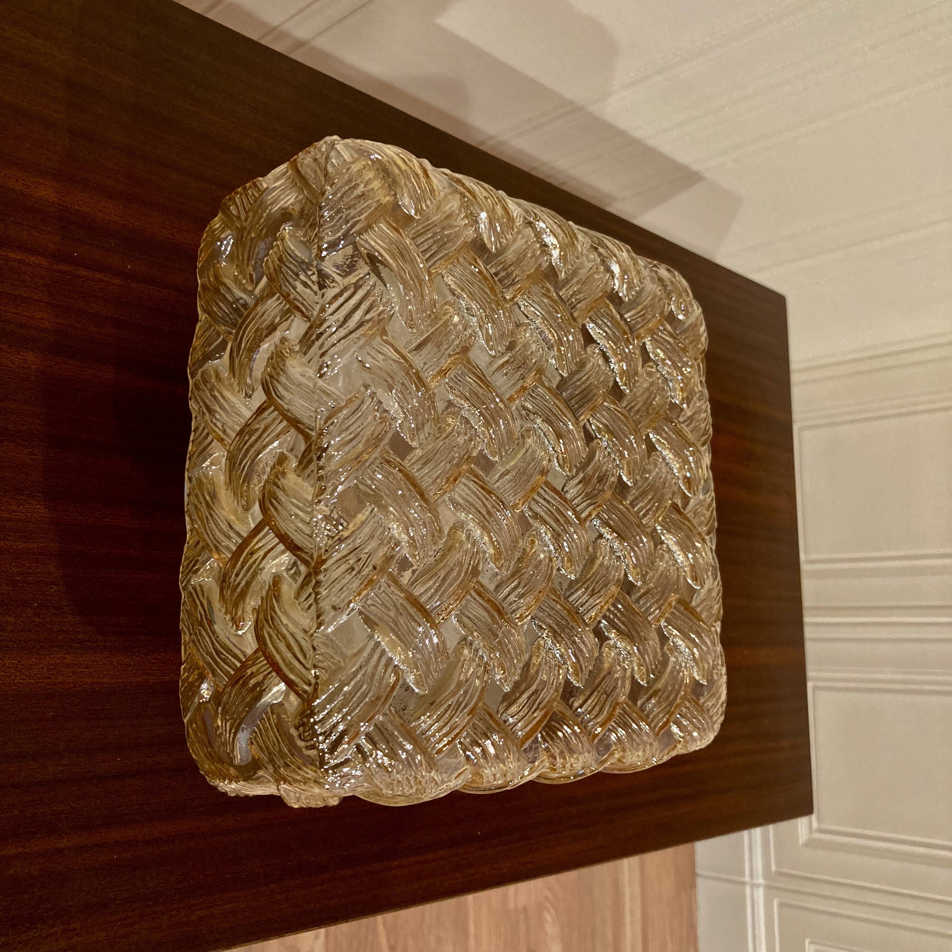 Large glass wall light Scandinavian design 1950.