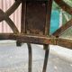 Neo-classical entrance console in wrought iron and solid oak H70 cm 1970
