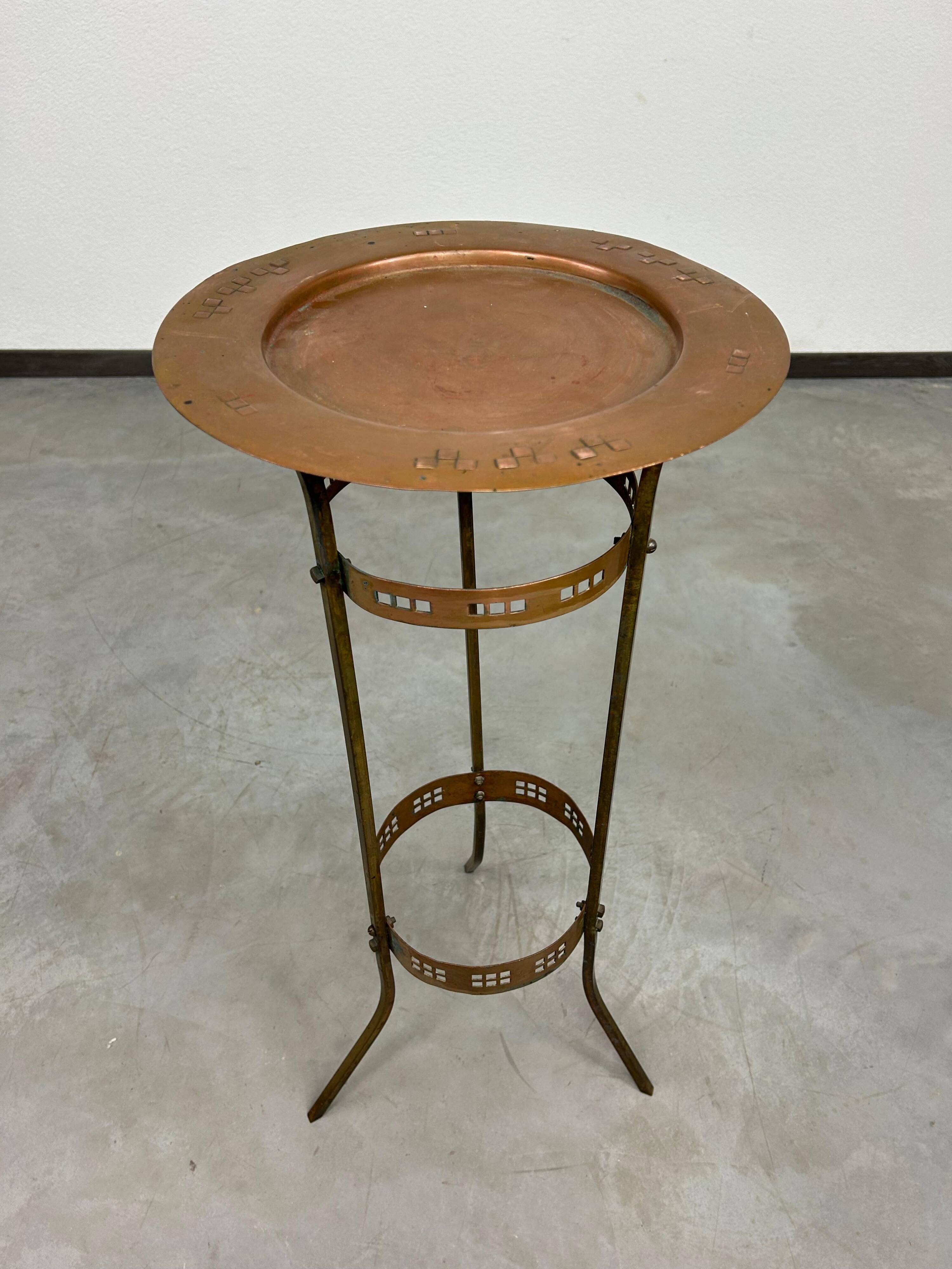 Brass side table from the Vienna Secession by Josef Hoffmann