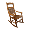 Rocking-chair vintage en bois massif 1950