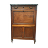 Secretary Louis XVI in mahogany Top of veined gray marble XIX century