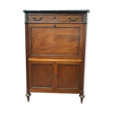 Secretary Louis XVI in mahogany Top of veined gray marble XIX century