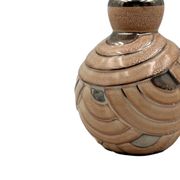 Art Deco pink & silver ceramic vase, Italy 1930s