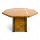 Burr walnut table by Jean Claude Mahey