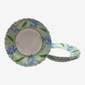 Assiettes creuses “Arcopal” style écuelle aux motifs fleurs. (X 6)