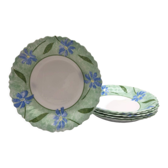 Assiettes creuses “Arcopal” style écuelle aux motifs fleurs. (X 6)