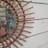 Rattan sun mirror from the 70s