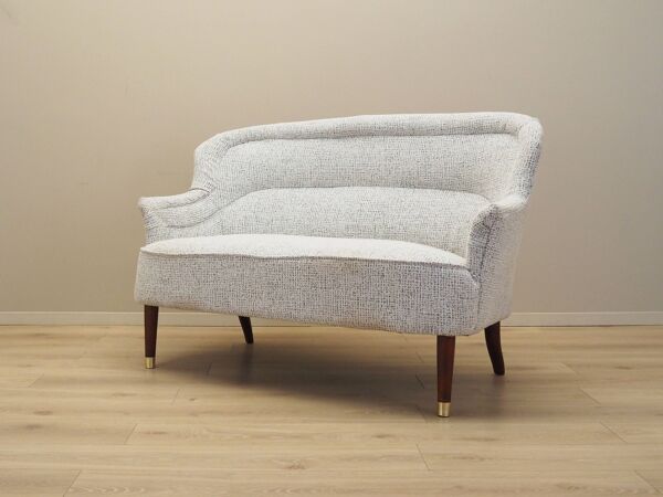 Sofa blanc mélangé, design italien, années 1960, production : Italie