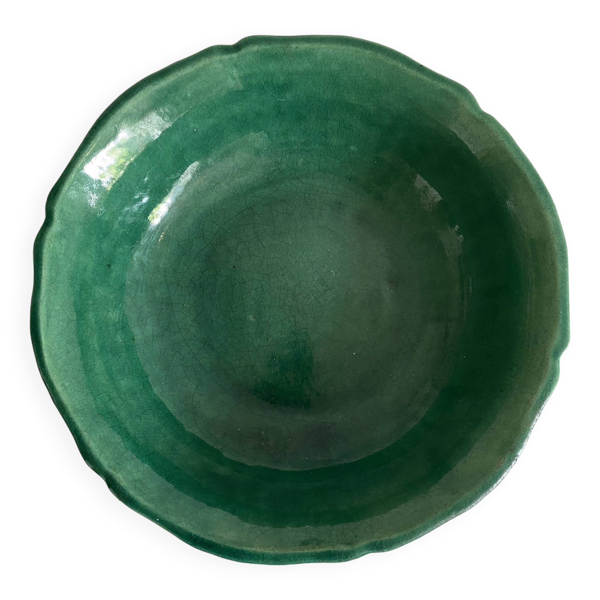 Salad bowl, fruit bowl in green ceramic