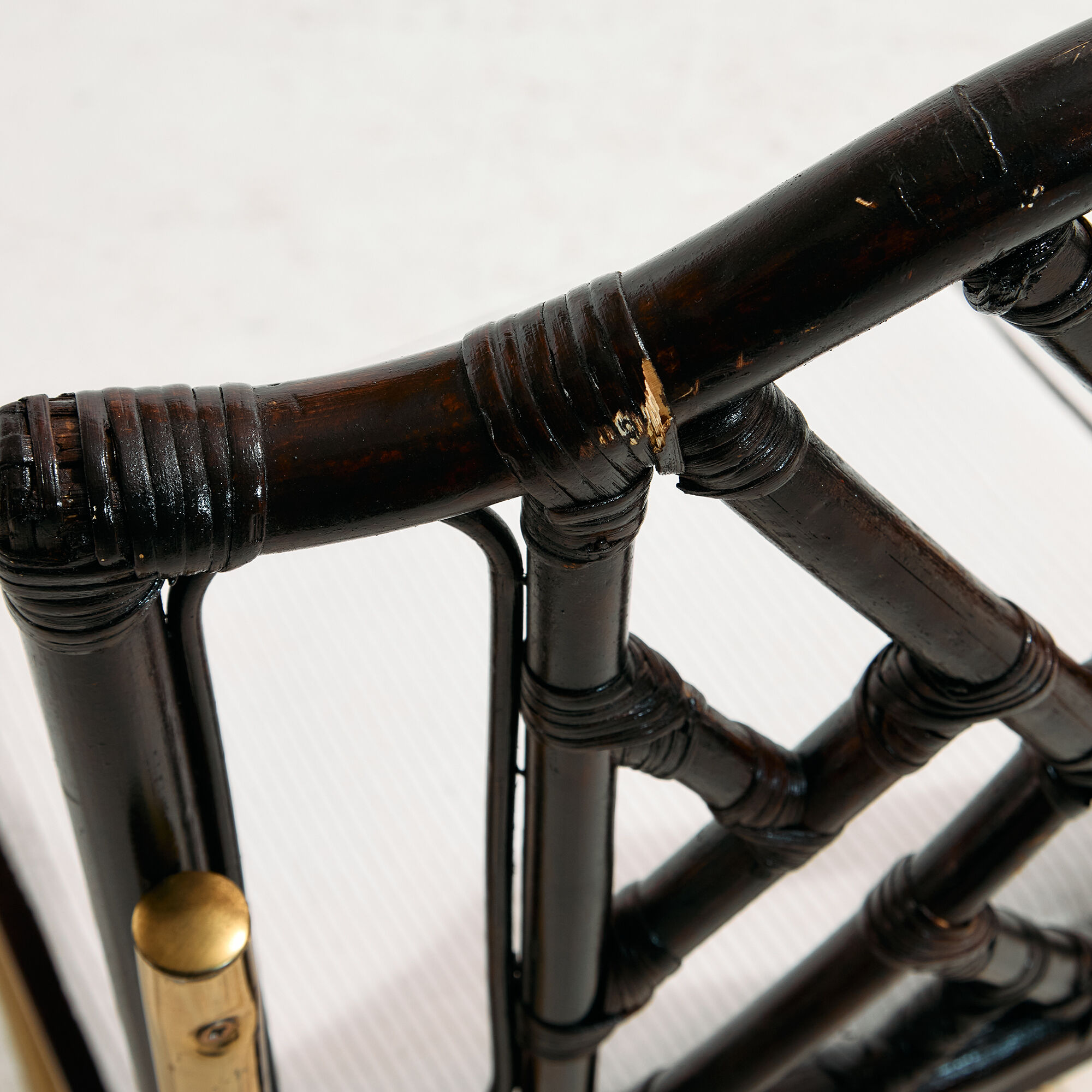 Metal and bamboo chair, set of 6