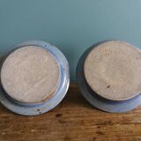 Stoneware candlesticks signed artisanal ceramics