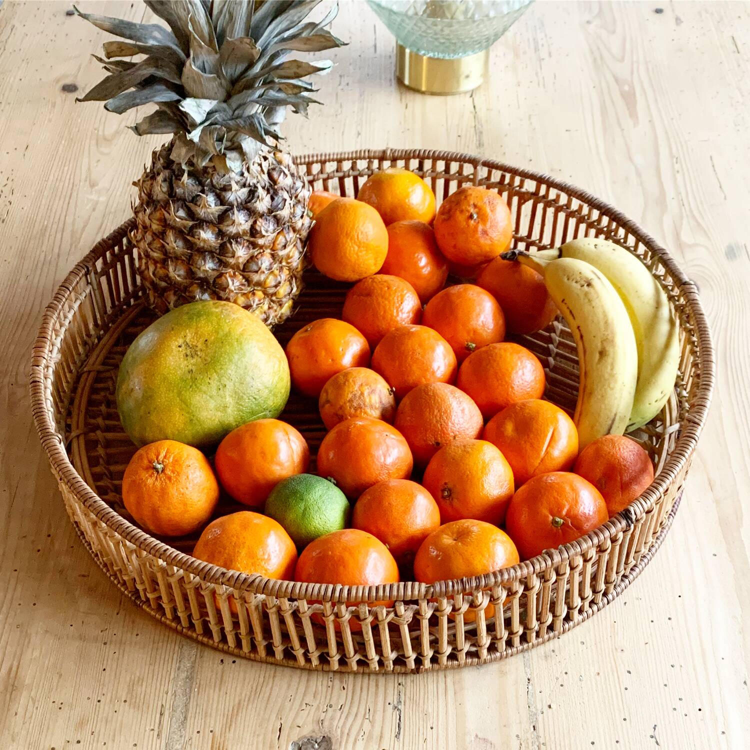 Vintage wicker and rattan tray