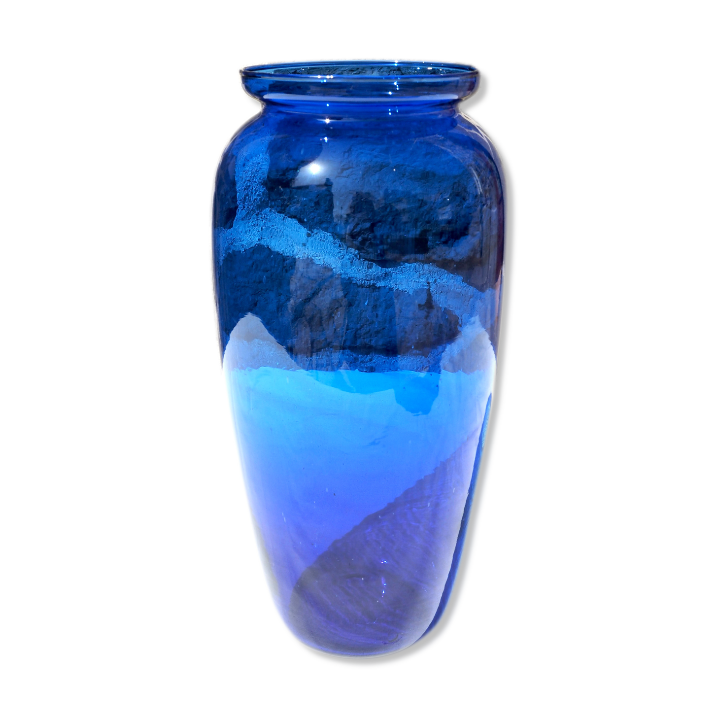 Blue glass vase