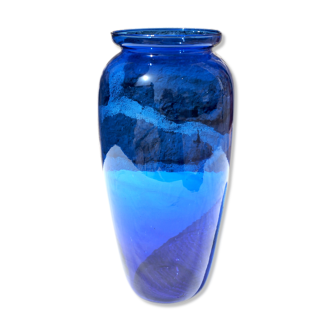 Blue glass vase