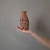 Vase soliflore braided natural fiber handcrafted bohemian country decoration