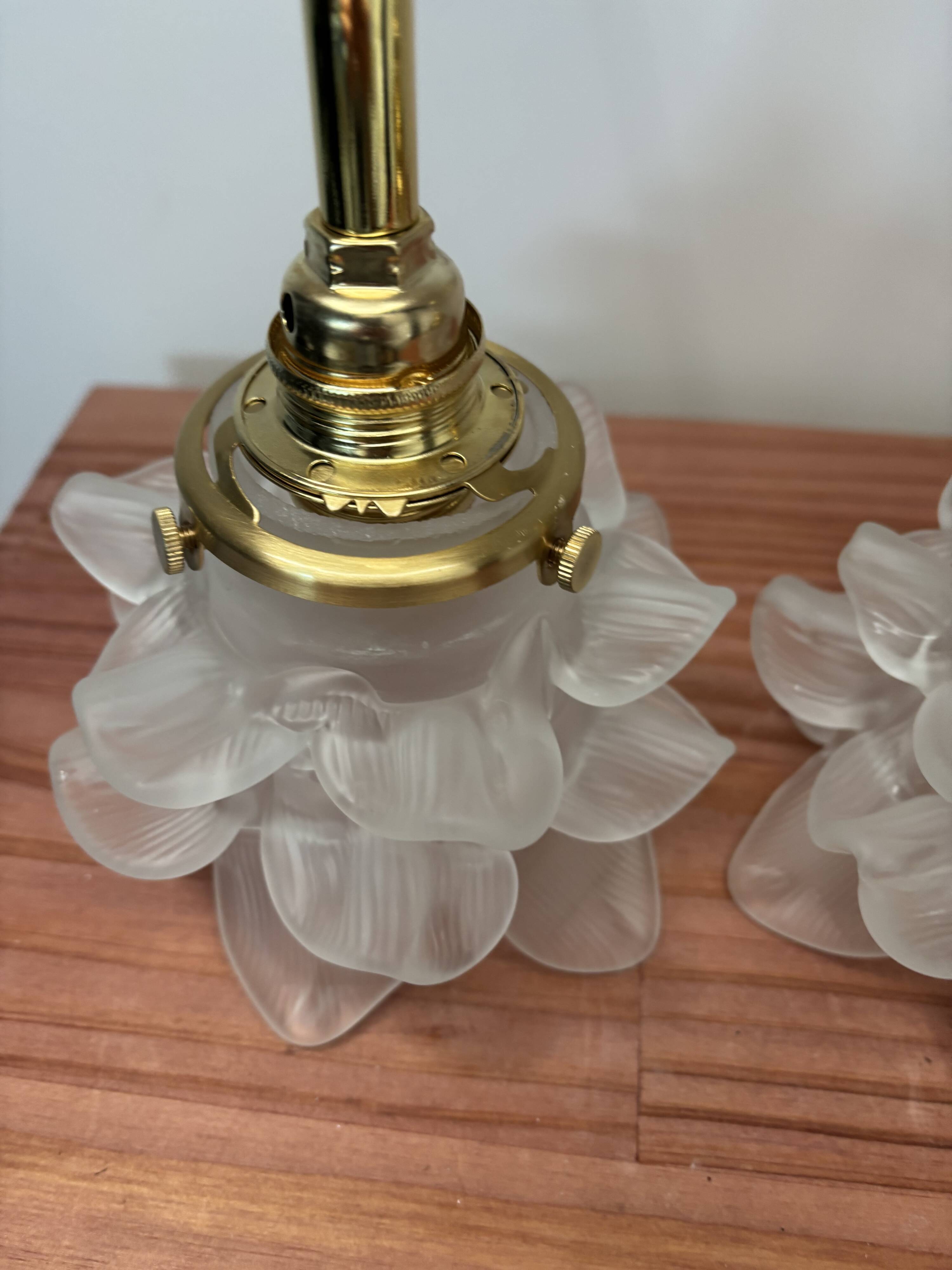 Pair of tulip flower wall lights