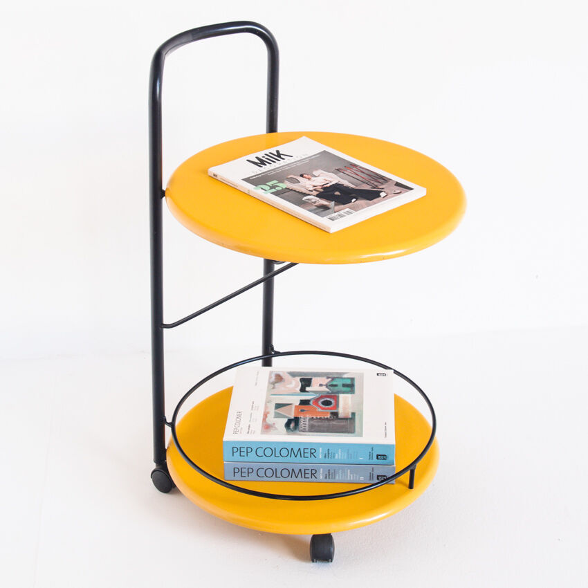 Serving table lacquered iron, france, 80s