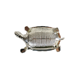 Metal tortoise silver box mini chest jewelery 17cm