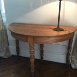 Antique half-moon wooden console